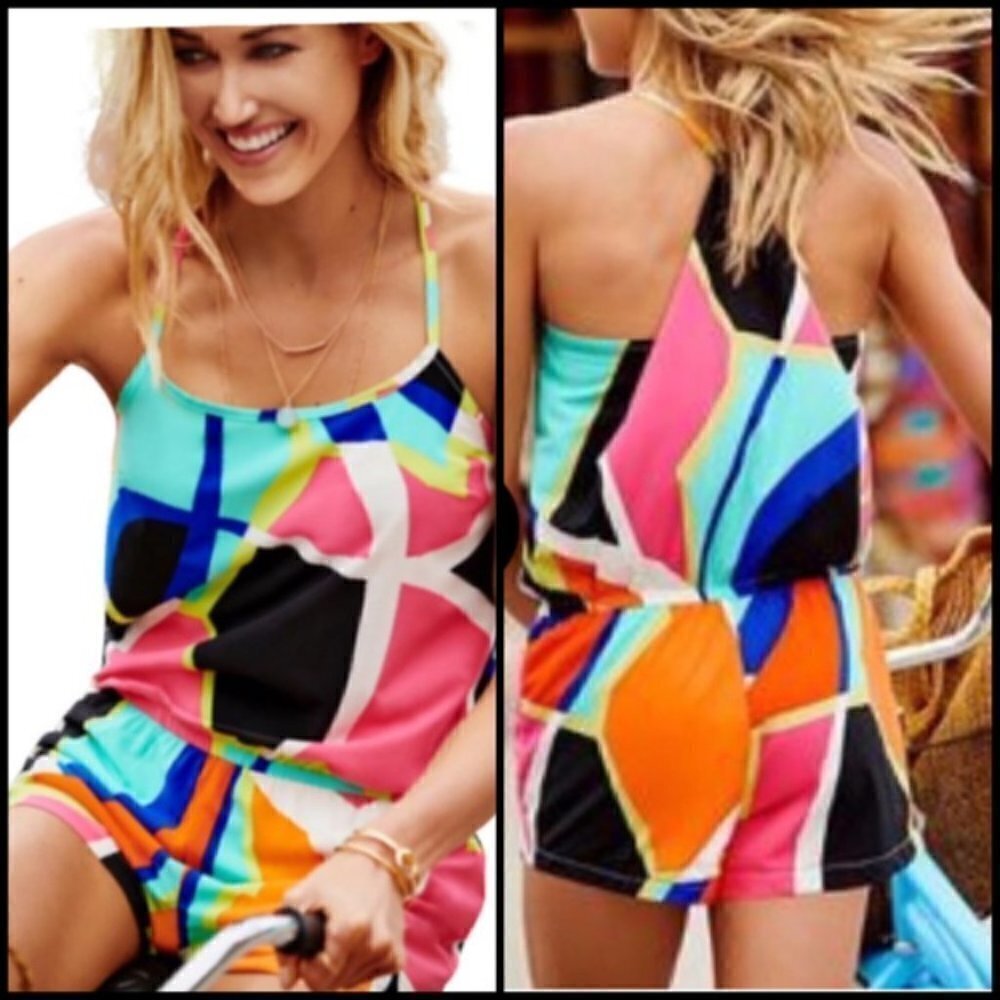 Fabletics Romper - Neema Style Bold Colors Halter - image 4